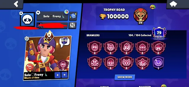 🎀SKINS~40K GEMS💎🎀⚔️MASTER IN THE LEAGUE⚔️💵10+BP💵🌸CORSAIR COLT🌸🥷HOCKEY PLAYER MORTIS🥷💬PIN RANK 35💬, trophies 100000, brawlers 104