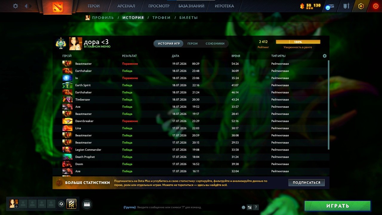 🔮❤️🔮Hero 1 (2400 MMR)☦️35 trophy ☦️5K ORDER☦️COMPLETE DATA CHANGE🔮❤️🔮LIMIT OF 5$ REMOVED, Sale, 2412 MMR, 7336 Behavior score, 5554 вежливости, 522 games, 642 hours