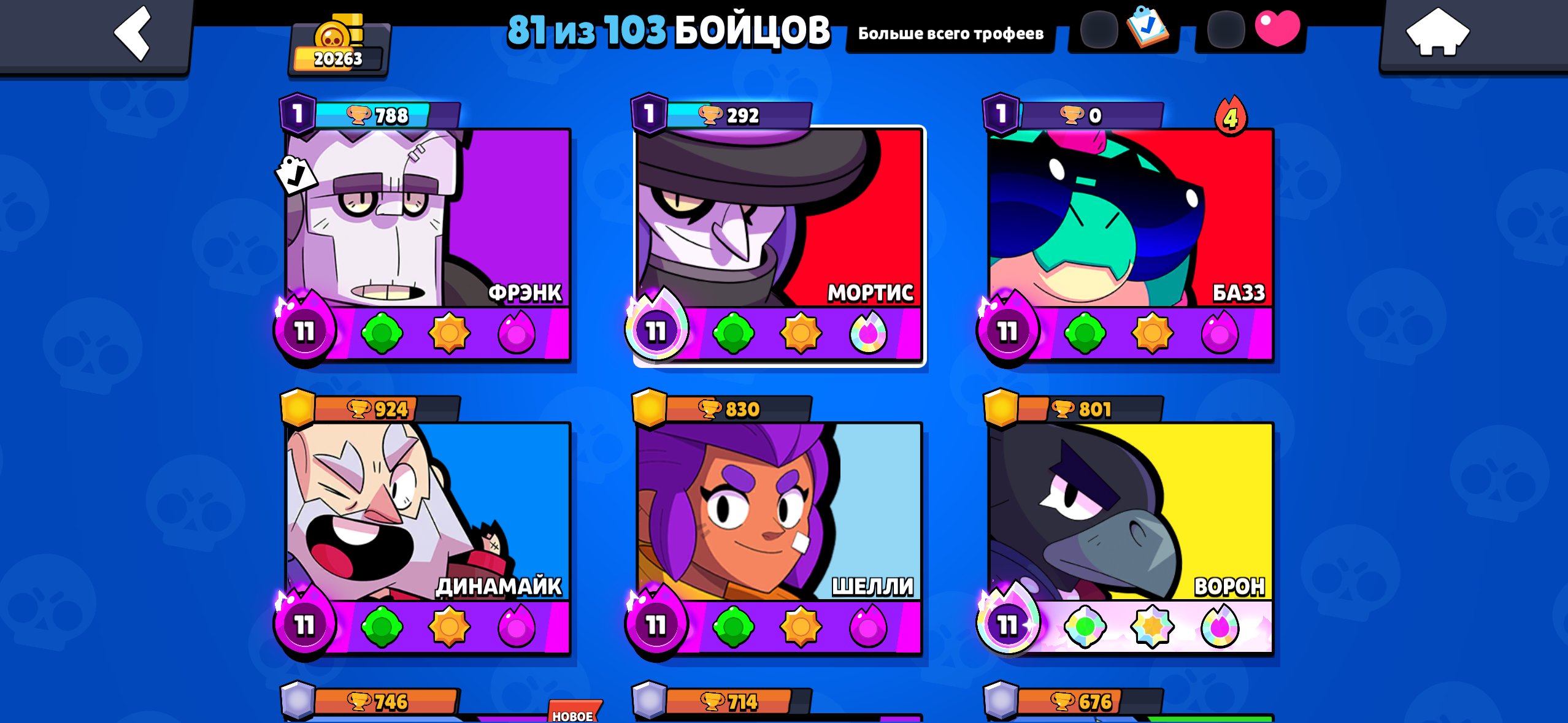 Old acc, trophies 20277, brawlers 81, primes 4