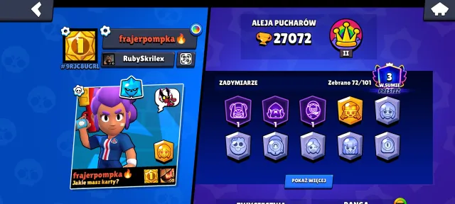 ❤️PSG SHELLY☄️best brawls acc in this price🏆🌟27k trophies✨wOw☄️, trophies 27500, brawlers 72