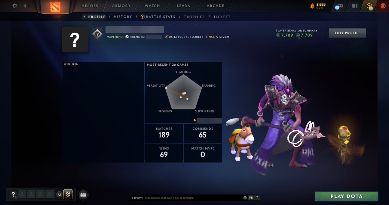 ✅ TBD 100/100h 2000 MMR🩸🩸🩸 behavior 10000+ ✅ Dota+ ✅ Ranked available ✅ AutoDelivery 24/7, Sale, 7700 Behavior score, 150 games
