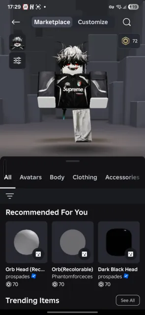 A fake Roblox account with Coreblox and upgraded playlists, Sale, Voice chat: Yes