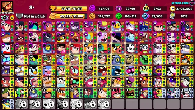 🔥TOP ACCOUNT OF 2019 PURCHASED FOR 1bp🔥+10k Clash Royale, 91211 trophies, 99 brawlers, 90 primes
