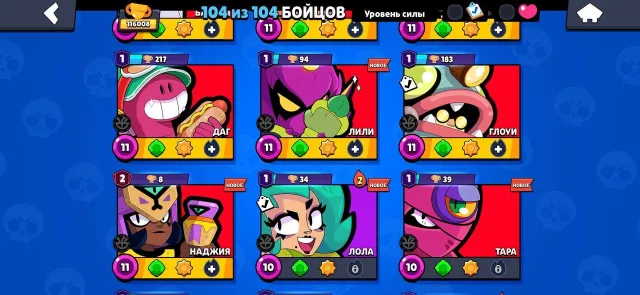 Account with good brawler, trophies 116000, brawlers 104, primes 96