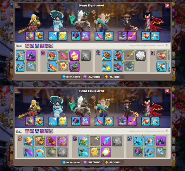 TH18➤Leg-DragonScale FullSet➤HighSeas FullSet➤Snake FullSet➤12x Rare Sceneries➤70% Shop Discount, 18 TH Родной Деревни, 10 TH Строителя