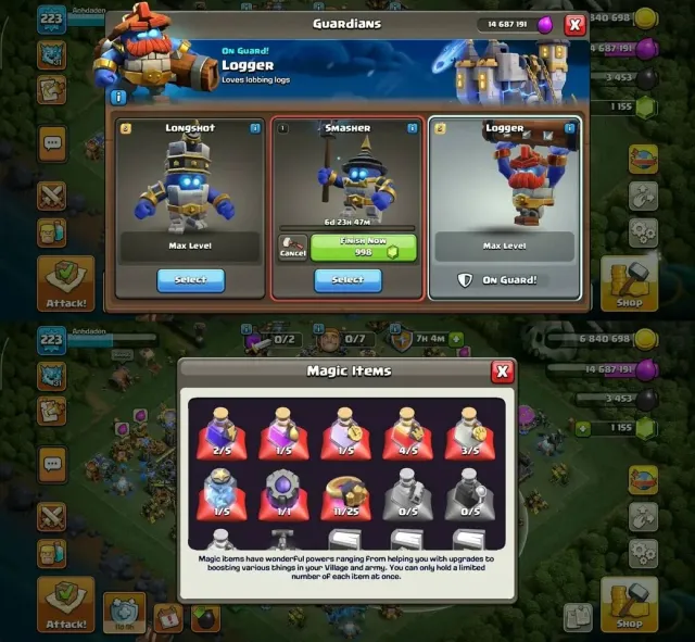 Th 18 6 Heros Max✅ 11 Equipment Max✅ 12 No Epic-23 lvl✅ Nc-500 Gems✅ Pro On✅✅, 18 TH Родной Деревни, 10 TH Строителя