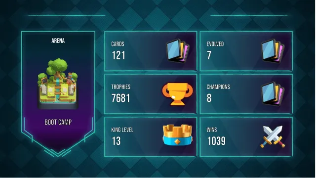🥑 13 KT 🥑 40 LEVEL 🥑 7 EVO 🥑 1 14 LVL 🥑 7681 CUPS 🥑 Gb5EF 🥑, 20 arena, 40 level, 7681 cups, 121 cards, 21 leg, No