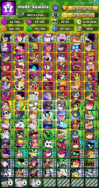 OLD DONATE ACCOUNT BRAWL STARS, 82891 trophies, 105 brawlers, 51 primes