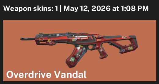 Vandal overdrive, Sale, Ranked locked, Agents: 7, Skins: 1