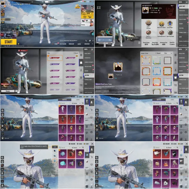 Metro Royal Open"M416 Glacier Lvl 2 + 1 Material"S18 (KillMsg)Glacier Helemt Urban Pant"Rename Card", Продажа, 60 уровень, Ранг: Корона, 1-9 мифик скинов, 1-9 прокачиваемых оружий, Нет килл чатов, Нет спорт каров