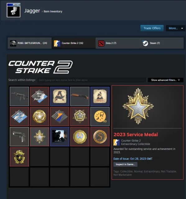 🟢🟢🟡 9 МЕДАЛЕЙ 🟡 МЕДАЛИ С 23-25г 🟡 1679 ЧАСОВ В КС 🟡 10 LVL STEAM 🟡 13 ЛЕТ ВЫСЛУГИ 🟡 19 ИГРЫ 🟡🟢🟢, Продажа, С инвентарем, Есть PRIME