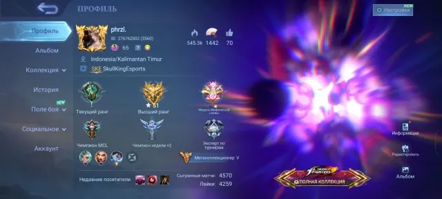 💜Mage Xavier💜KOF Line,Collector Gossen-Kimmy-Arlott,Naruto Kalea,Transformer Popol💜, Sale, Rank: Epic, Level: 66, Winrate: 55%, Heroes: 133, Skins: 446