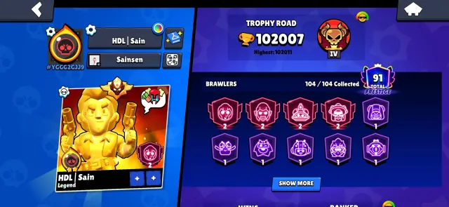 smotrite opisanie 96-11 power 102к trophies, trophies 102007, brawlers 104, primes 91