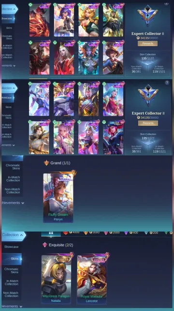 135 Skins • Floryn Sanrio • Natalia Collector • Lancelot Lucky Box • P.ACE Fanny • 64%+ WR, Sale, Rank: Mythical Immortal, Level: 1, Win Rate: 1%, Heroes: 1, Skins: 1