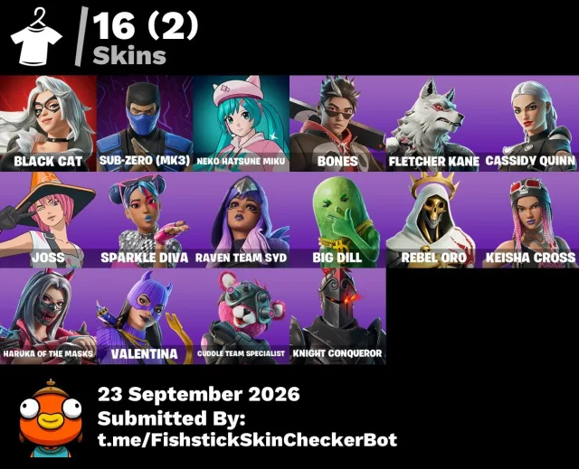[PC] ❤️16 SKINS❤️ BLACK CAT ❤️ SUB-ZERO (MK3) ❤️ NEKO HATSUNE MIKU ❤️ 100 VB ❤️, Verkauf, Skins 16