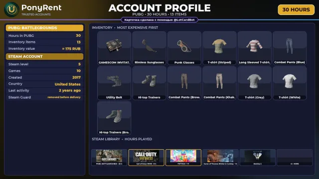 🦄 「PUBG」 30 ЧАСОВ В PUBG ♡ ЕСТЬ СКИНЫ (13) ♡ ПОЛНЫЙ ДОСТУП 🌸 #4AOF8L, Нет BATTLEGROUNDS Plus