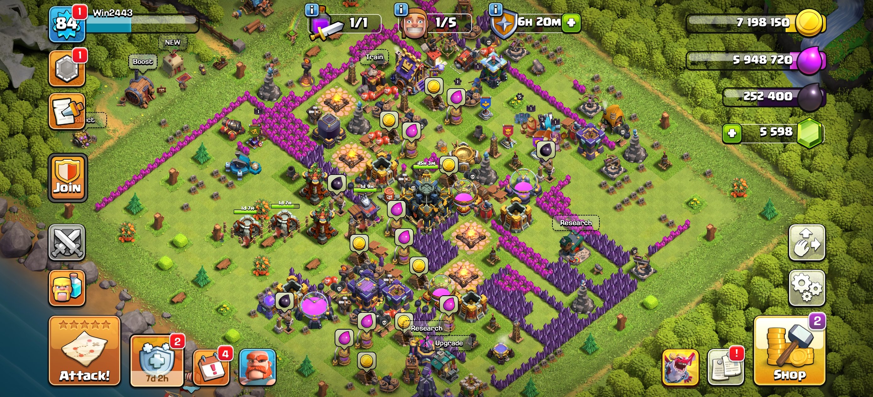 17⠀TH⠀丨⠀5500⠀Gems⠀丨⠀5⠀Workers⠀丨⠀4 Epic Gear⠀丨⠀LV 84⠀丨⠀Microsoft Email account⠀丨⠀Account screenshot, 18 TH