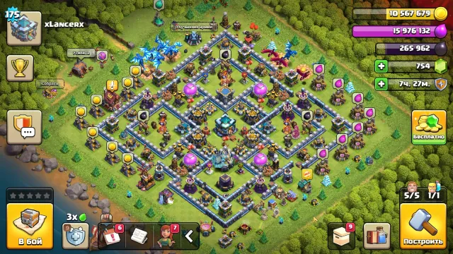 🏰13 TH🏰175 LVL👑HEROES 72/72/40/47/12👑🎀 2 LEGENDARY SKINS 🎀🔮5 EPIC EQUIPMENTS🔮, 13 TH Home Village, 7 TH Builder Base