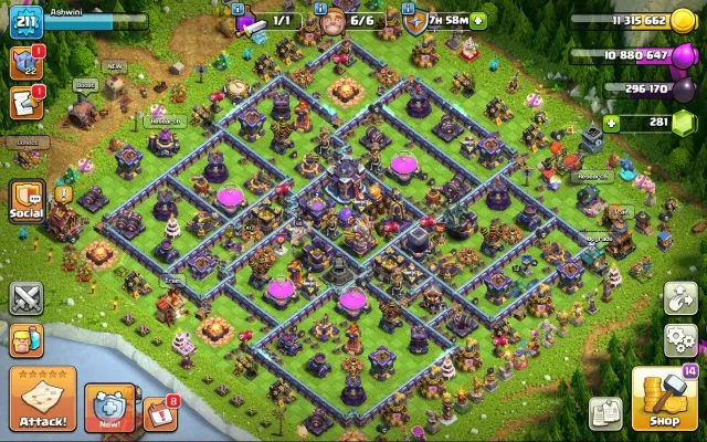 15 TH фулл | 211 LVL | 90/90/55/60/32/7 | вкачано снаряжение, 15 TH Родной Деревни, 10 TH Строителя