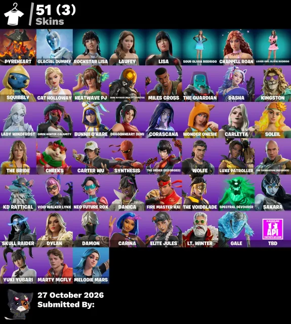 【✅】⁕【 WARRANTY 】🔴51 SKINS🔴0VB🔴Pyreheart 🔴 Glacial Dummy 🔴 Rockstar LISA 🔴 Laufey 🔴 LISA🔴, Sale, skins 51