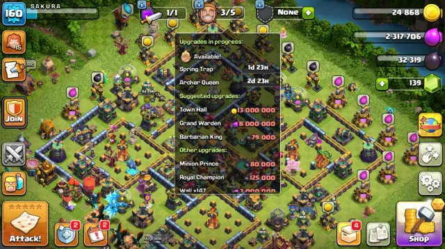TH14 MAX otw | 2 облика героев + 1 пейзаж | 5 эпических предметов | 160 уровень, 14 TH