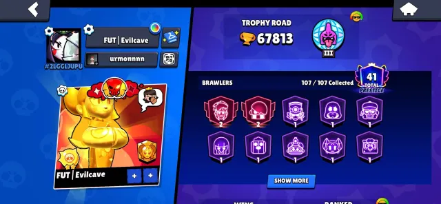 ⬆️ACCOUNT 2019✅67K+🏆|🤑RARE SKINS🤑|🏋️♀️107 BRAWLERS🏋️♀️|👹2x LEGENDARY IN RANKED👹More details in the description, 67813 trophies, 107 brawlers, 41 primes