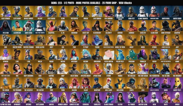 [PC/XBOX] 223 Skins 🔥1050 VB🔥Galaxia🔥Seelenräuber🔥Anerkennung der Niederlage🔥Blauer Waffenmeister🔥Elite, Verkauf, Skins 223