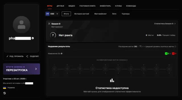 🔳 FACEIT ВЕРИФИЦИРОВАН + CS2 PRIME 🔳 УКРАИНА 🔳🔥🔥🔥 РЕВЕРИФ БЕСПЛАТЕН + РОДНАЯ ПОЧТА + ГАРАНТИЯ 🔥🔥🔥🔳, Продажа, Инвентарь пуст, Есть PRIME, FACEIT, 1000 ELO, Зарегистрирован: Да