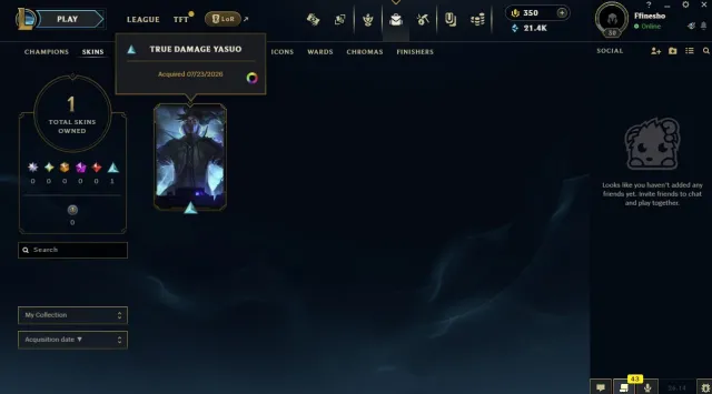 EUW • Lvl 30 • Unranked • 21.4K BE • 350 RP • 1 Skins • 5 Skin Shards • 4 Champs • Full Access • Sm…, Sale, level 30, skins 1, Unranked