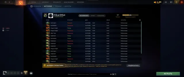🌸🌺Recruit 2🌸🌺 179 MMR🌸🌺Calibrated🌸🌺, Sale, 567 MMR, 7075 Behavior score, 7075 вежливости, 144 games, 179 hours