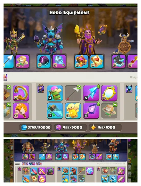 Th18 Max➤20233 Gems➤Profile Full Max➤Discount shop➤Max hero➤14 epic max➤Legend 3➤Bh 100% Max, 18 TH Родной Деревни, 10 TH Строителя