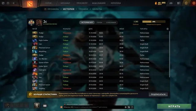 ⚔️3285 MMR✅2954 Spiele✅Landschaft ✅ArcanЫ + Inventar welches verkauft werden kann⚔️, Verkauf, 3285 MMR, 4423 Ehrlichkeit, 4423 Höflichkeit, 2954 Spiele, 2865 Stunden