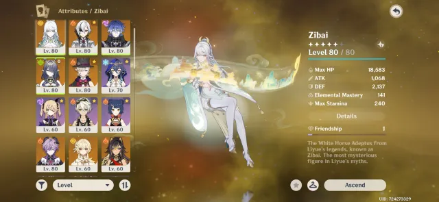 Genshin account, Any platform, Email linked, Lumine, Levelled up, AR 53