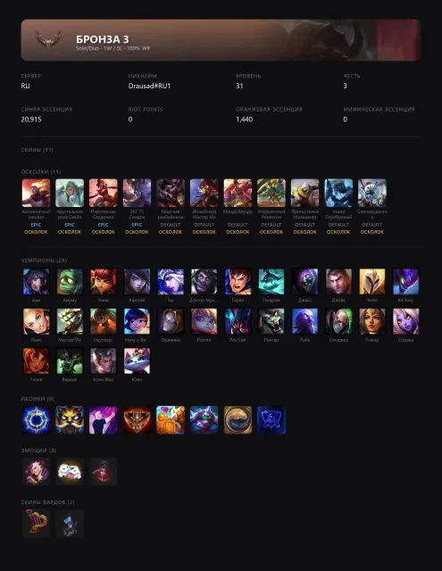 🟢┃👑 SKT T1 СИНДРА / КОСМИЧЕСКИЙ РАССВЕТ РЭЙКАН / ХРУСТАЛЬНАЯ РОЗА СВЕЙН ┃🕗 АВТОВЫДАЧА┃✅ ПОЧТА┃, Продажа, уровень 31, чемпионы 28, скины 11, Железо
