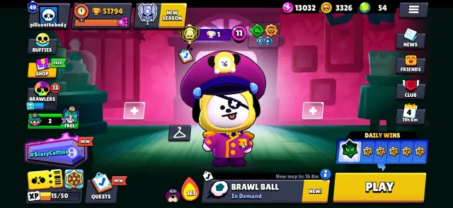 PERSONAL ACCOUNT | Two 3-primes | 2 MASTERS | Very many skins!, 51794 trophies, 84 brawlers, 49 primes