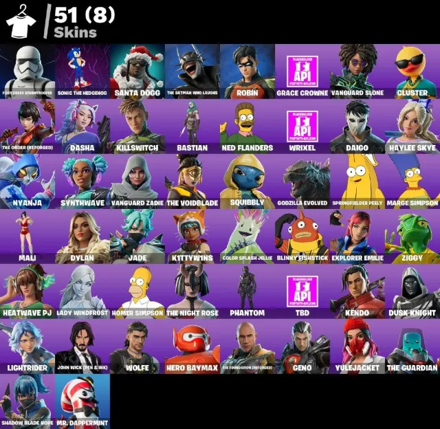 👕 51 скинов 🎮 1127 Уровень 💰 350 V-bucks 💰 First Order Stormtrooper | Sonic the Hedgehog | Santa, Продажа, скины 51