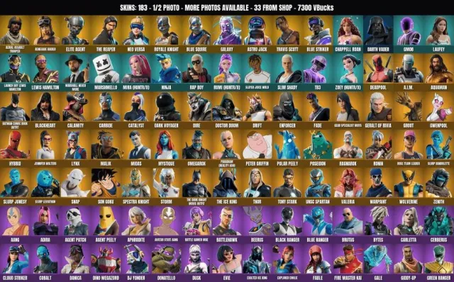 [PC/PSN] 183 skins 🔥7300 VB🔥Galaxia🔥Travis Scott🔥Soul Reaper🔥Defeat Recognition🔥Astro Jack🔥Blue, Sale, skins 183
