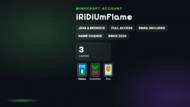 🦸 Cloaks (3): Home, Common, Pan ✅ Java & Bedrock & full access, Sale, All account details