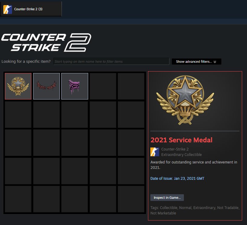 NO Prime! Almost Premier Ready【Almost 3 Medals】2021 Service, 5-Year Coin, GO | Warranty, Sale, Empty, No PRIME