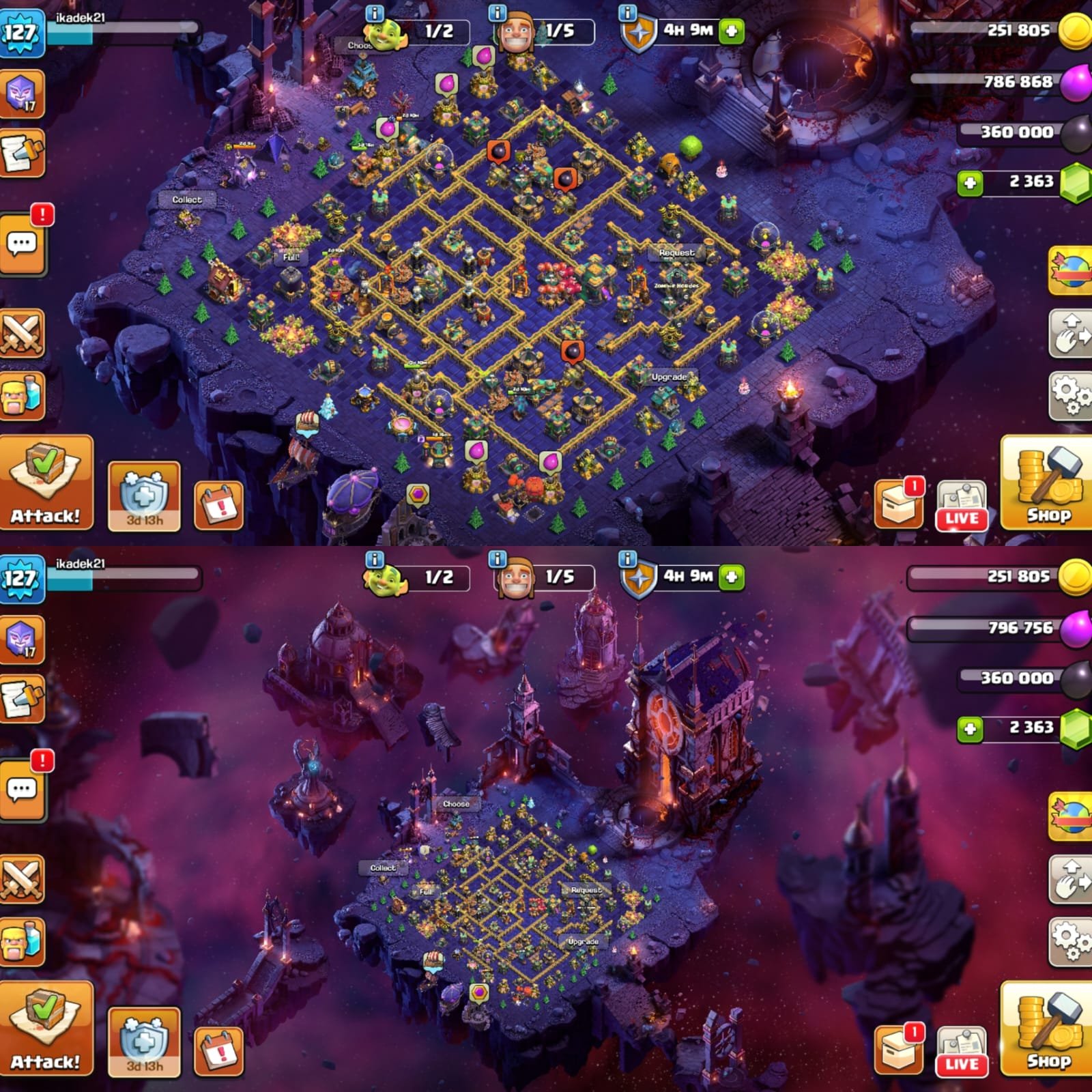 🏆 TH14 FULL MAXED 🏆 LEGENDARY COSMIC SCENERY 🏆 3622 RAID MEDALS 🏆 603 CWL MEDALS 🏆 61-63-45-41-30, 14 TH Main Village