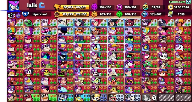 🧊107 BRAWLERS OLD MASTER 104 hyper 57 buffy 100 brawlers at 11 power 🧊SCREENS IN DESCRIPTION🧊, 80887 trophies, 107 brawlers, 47 primes
