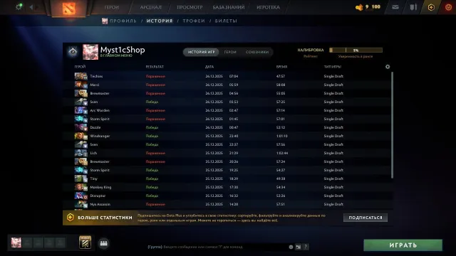 【𝐒𝐭𝐨𝐫𝐞】🤍🈹Продам ᴀᴄᴄᴏᴜɴᴛ🈹2.600 𝐦𝐦𝐫🤍🌸🤍ПОРЯДОЧНОСТЬ 9.500 🈹🤍, Продажа, 2600 MMR, 9500 порядочности, 126 матчей