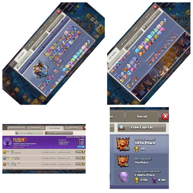 Th18>almost Max type➤6 hero max➤11 epic max➤best equipment➤us local➤Many good skin➤best account, 18 TH Родной Деревни, 10 TH Строителя