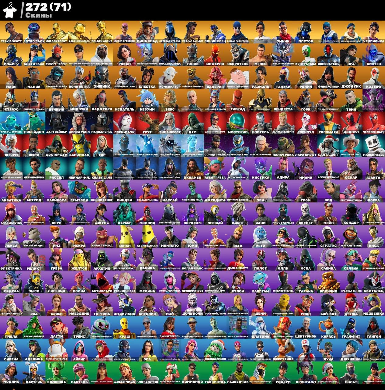 272 SKINS Lara | Travis Scott | OLD PVE |Minty axe | TRYHARD | Champion skin 2018 | change email, Sale, skins 272