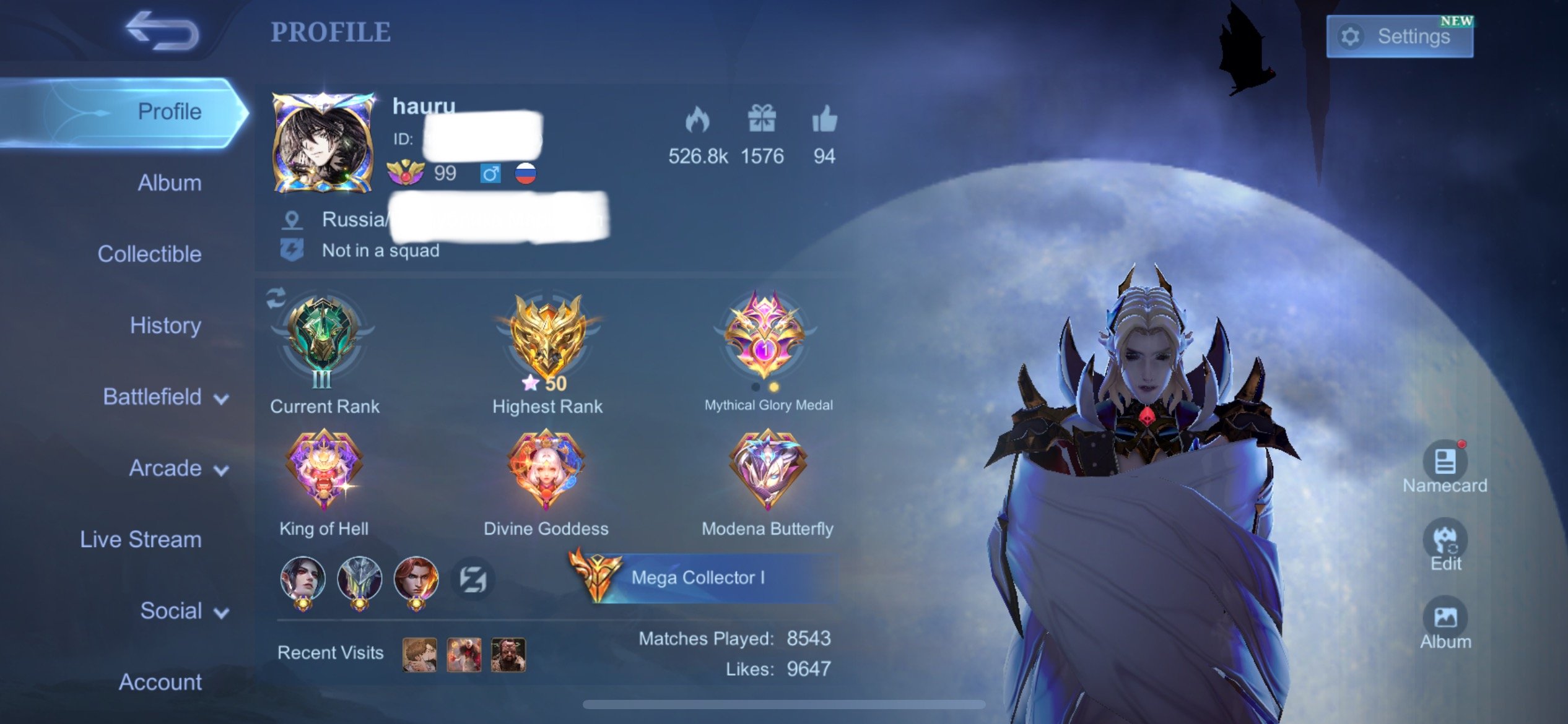 Selling an account, a lot of premium skins, Sale, Rank: Mythic, Level: 114, Winrate: 48%, Heroes: 132, Skins: 625