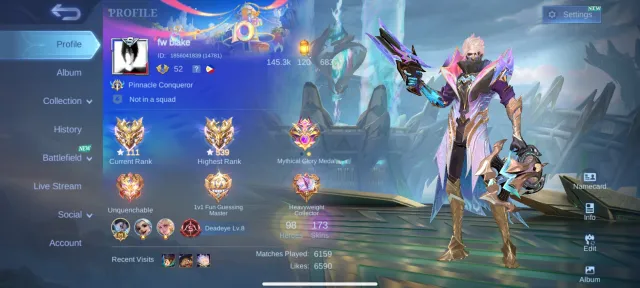 ⭐539 stars⭐ Global 98 Granger 🌍 Global 80 Nathan 🌍 Win rate 67%🔥 Top account, Sale, Rank: Mythical Immortal, Level: 82, Win percentage: 67%, Heroes: 98, Skins: 173