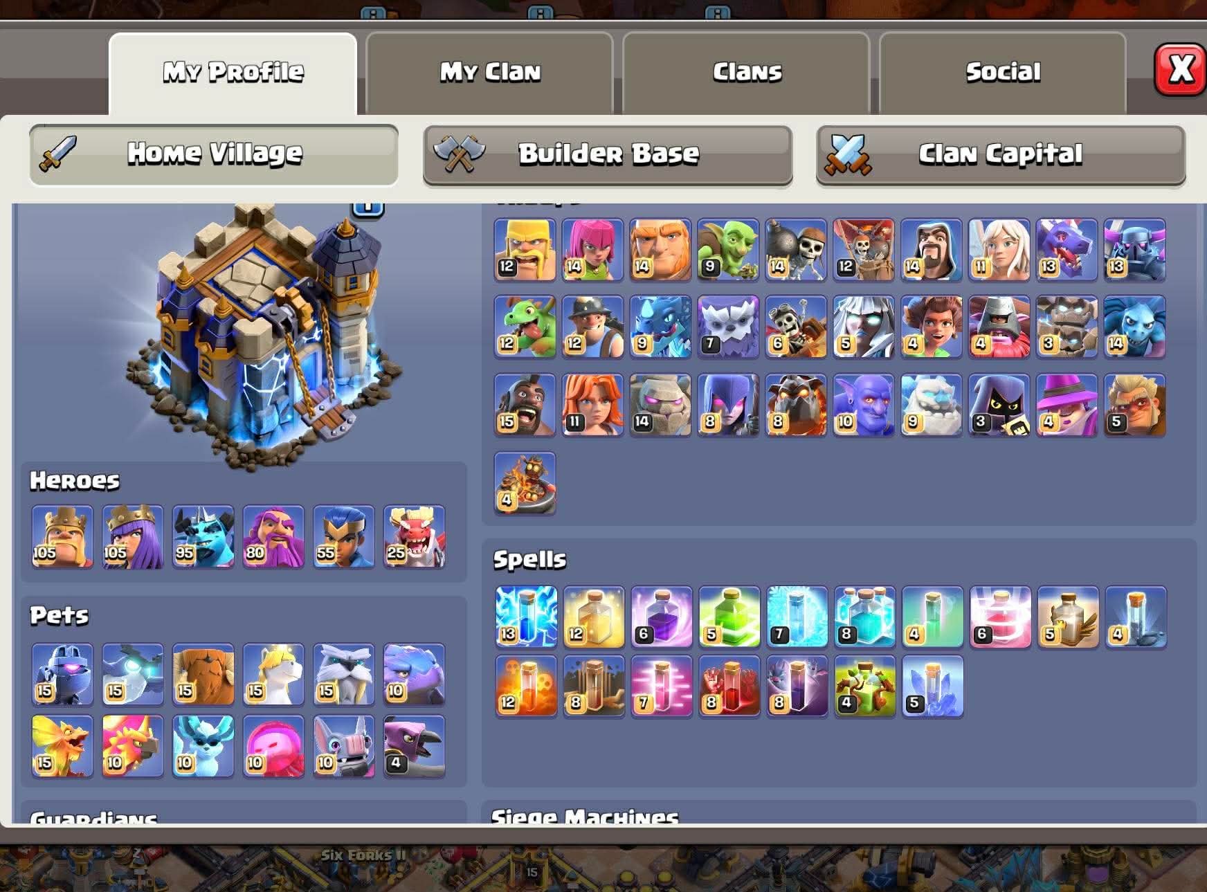 6 hero max➤Both legendary sceneries 11 sceneries in total Rare legendary sets, 18 TH Main Village, 10 TH Builder