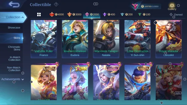 #MG231 LEDEND Valir; Aspirants Angela; AoT Levi; 11.11 Wanwan; DUCATI Benedetta; KOF Dyrroth, Sale, Rank: Legend, Level: 63, Winrate: 48%, Heroes: 127, Skins: 295