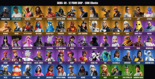 [PC/PSN/XBOX] 69 skins 🔥1300 VB🔥Seeker🔥Midas🔥Eternal Warrior🔥Deadpool🔥Predator🔥Thor🔥Gear Specialist, Sale, skins 69