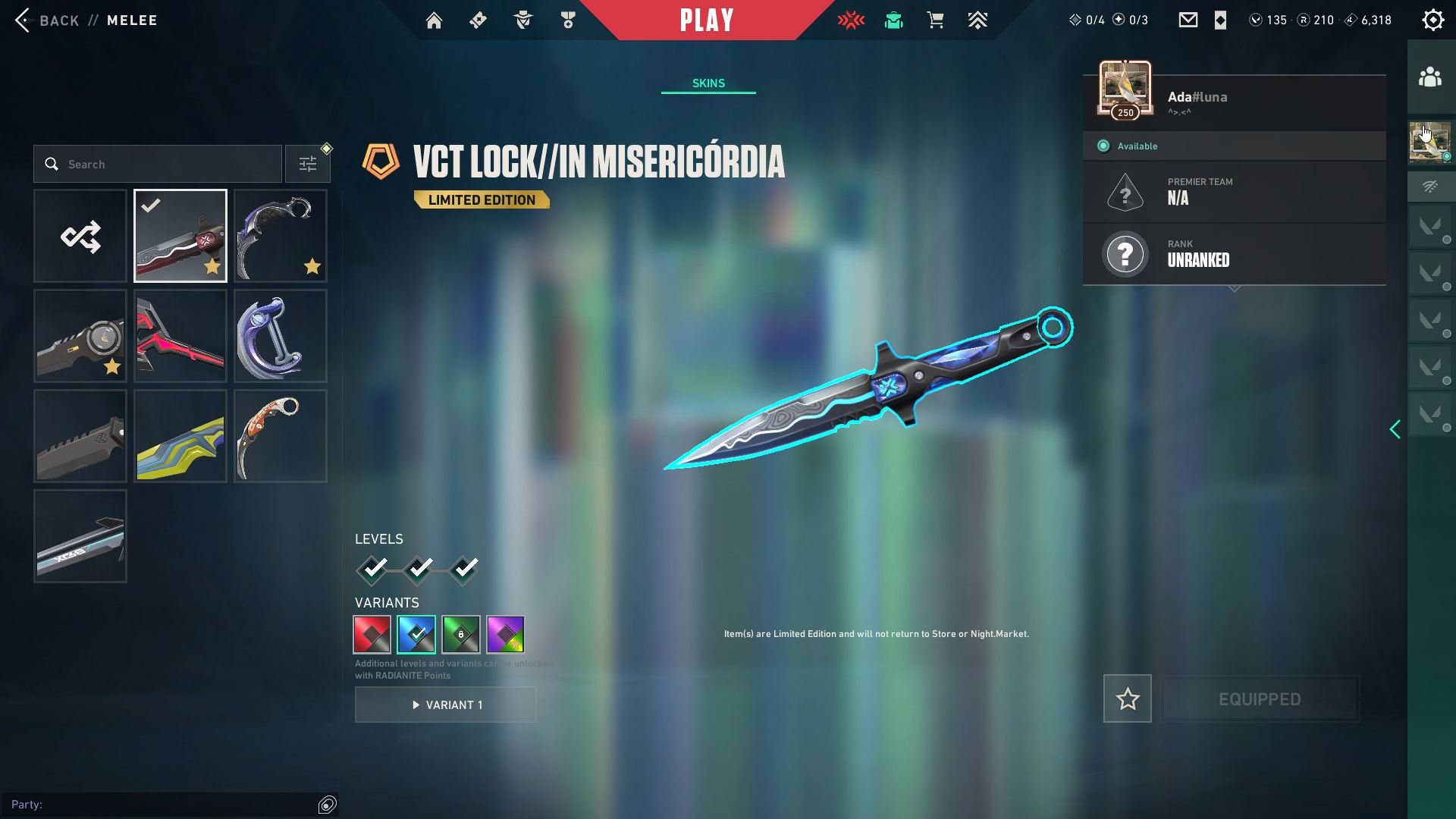 Personal account ✨Premier Beta Champion✨VCT Lock//In, Reaver, Araxys, Kuronami, Ayakashi ✨, Sale, Ranked unlocked, Agents: 28, Skins: 103